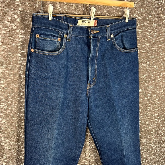 Levis 517 Jeans Mens 36x32 Blue Denim Bootcut Fit Dark Stone Wash Red Tab Cotton - Picture 10 of 14